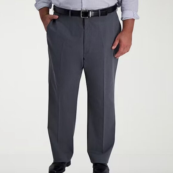 Haggar Iron Free Premium Khaki Mens Classic Fit Flat Front Pant, Sz 44x34 - Picture 1 of 4